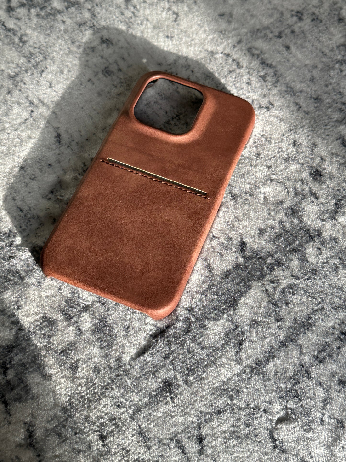 Vault Skins Executive |Coffee Lambskin Leather iPhone Case with Card Slot