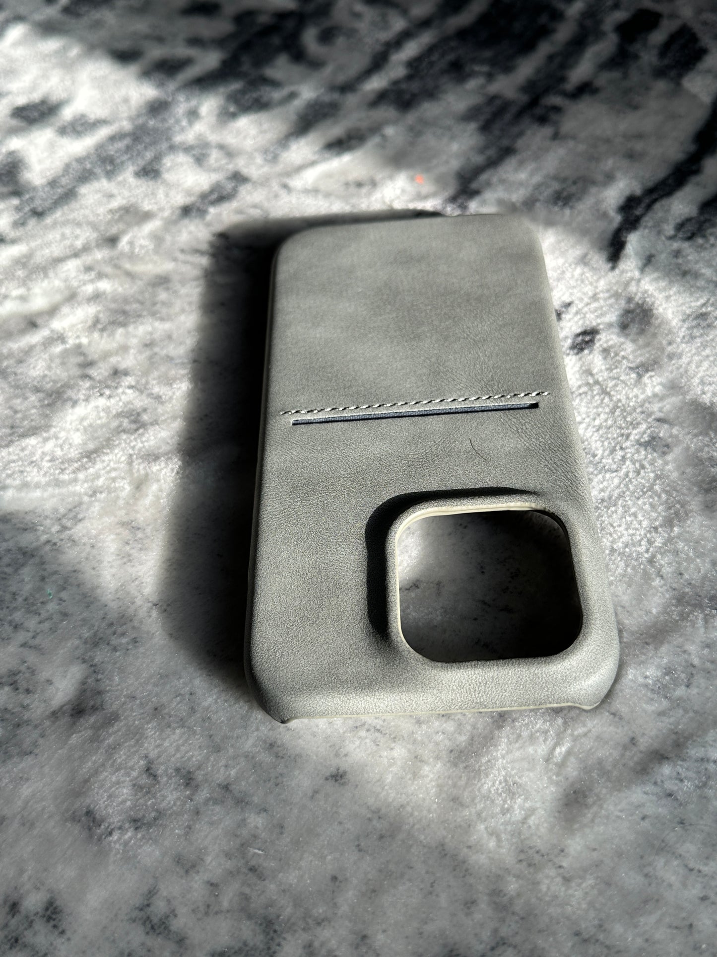 Vault Skins Executive | Grey Lambskin Leather iPhone Case with Card Slot