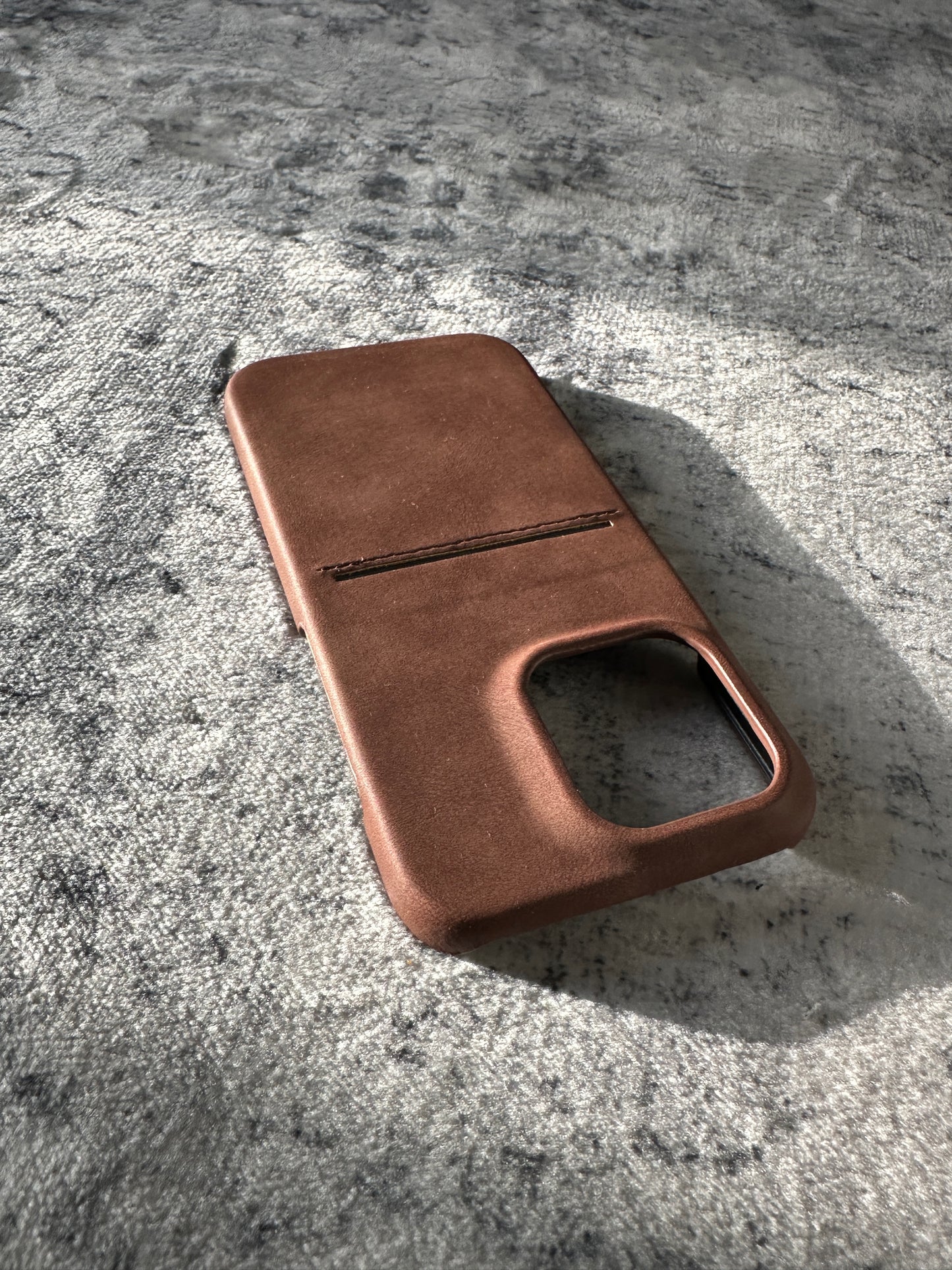 Vault Skins Executive |Coffee Lambskin Leather iPhone Case with Card Slot