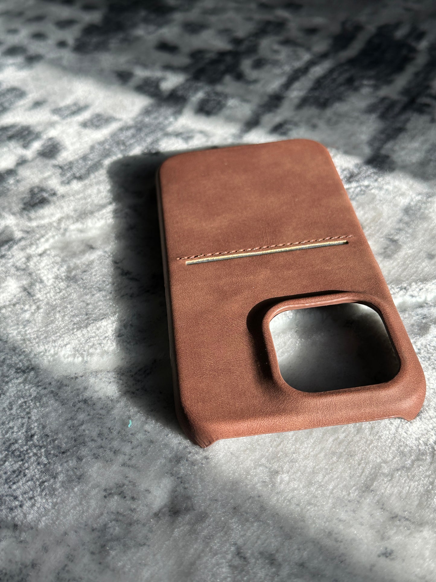 Vault Skins Executive |Coffee Lambskin Leather iPhone Case with Card Slot
