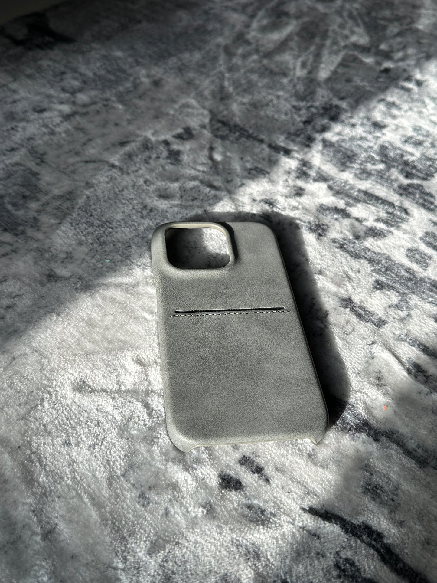 Vault Skins Executive | Grey Lambskin Leather iPhone Case with Card Slot