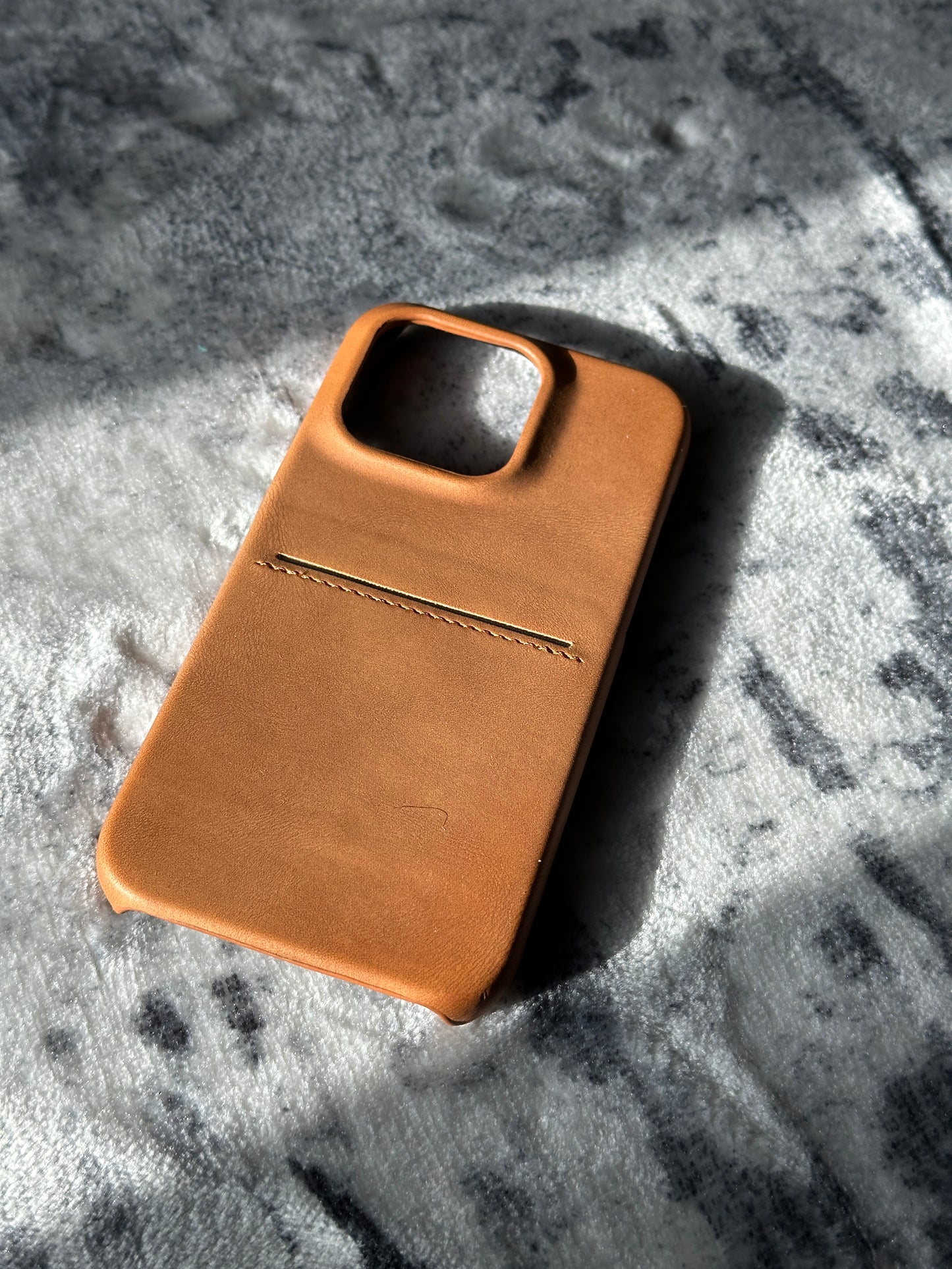 Vault Skins Executive |Light Brown Lambskin Leather iPhone Case with Card Slot