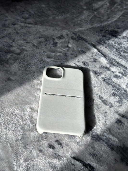 Vault Skins Executive | White Lambskin Leather iPhone Case with Card Slot